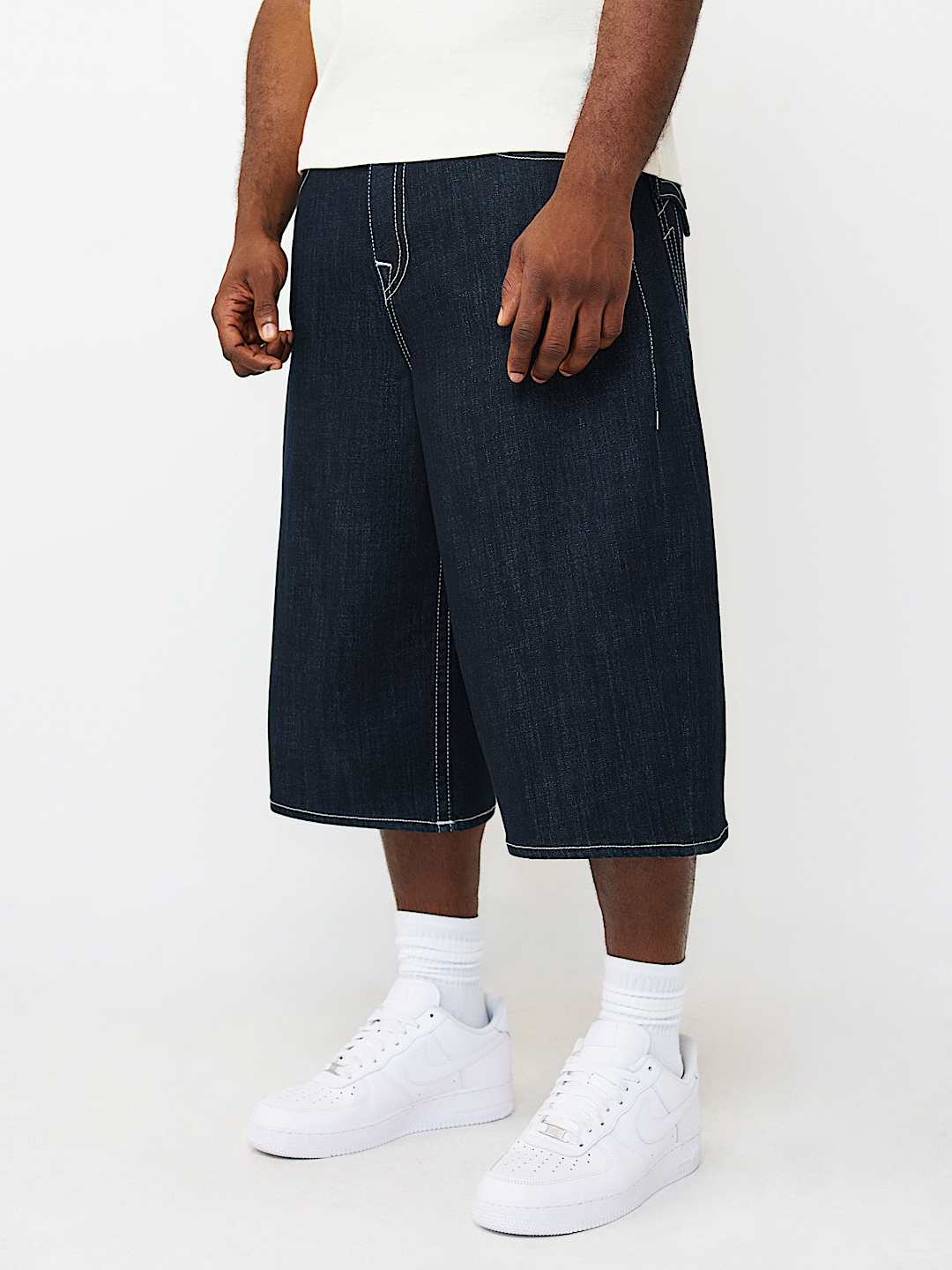 SHORTS LARGOS DE MEZCLILLA CON SOLAPA, image 3