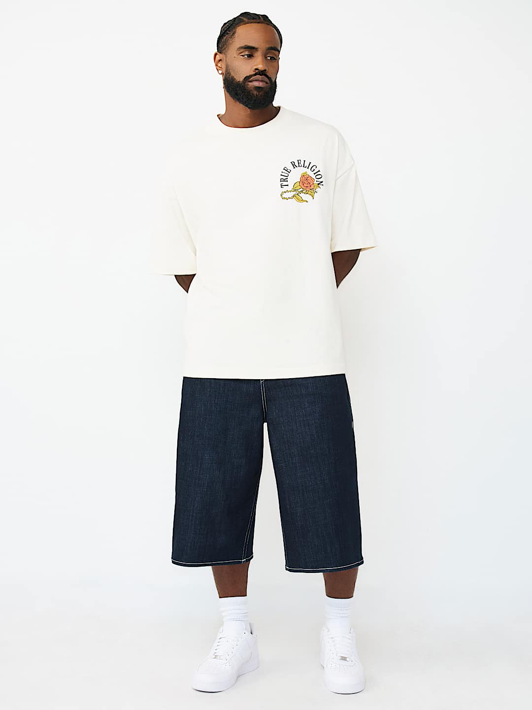 SHORTS LARGOS DE MEZCLILLA CON SOLAPA, image 6