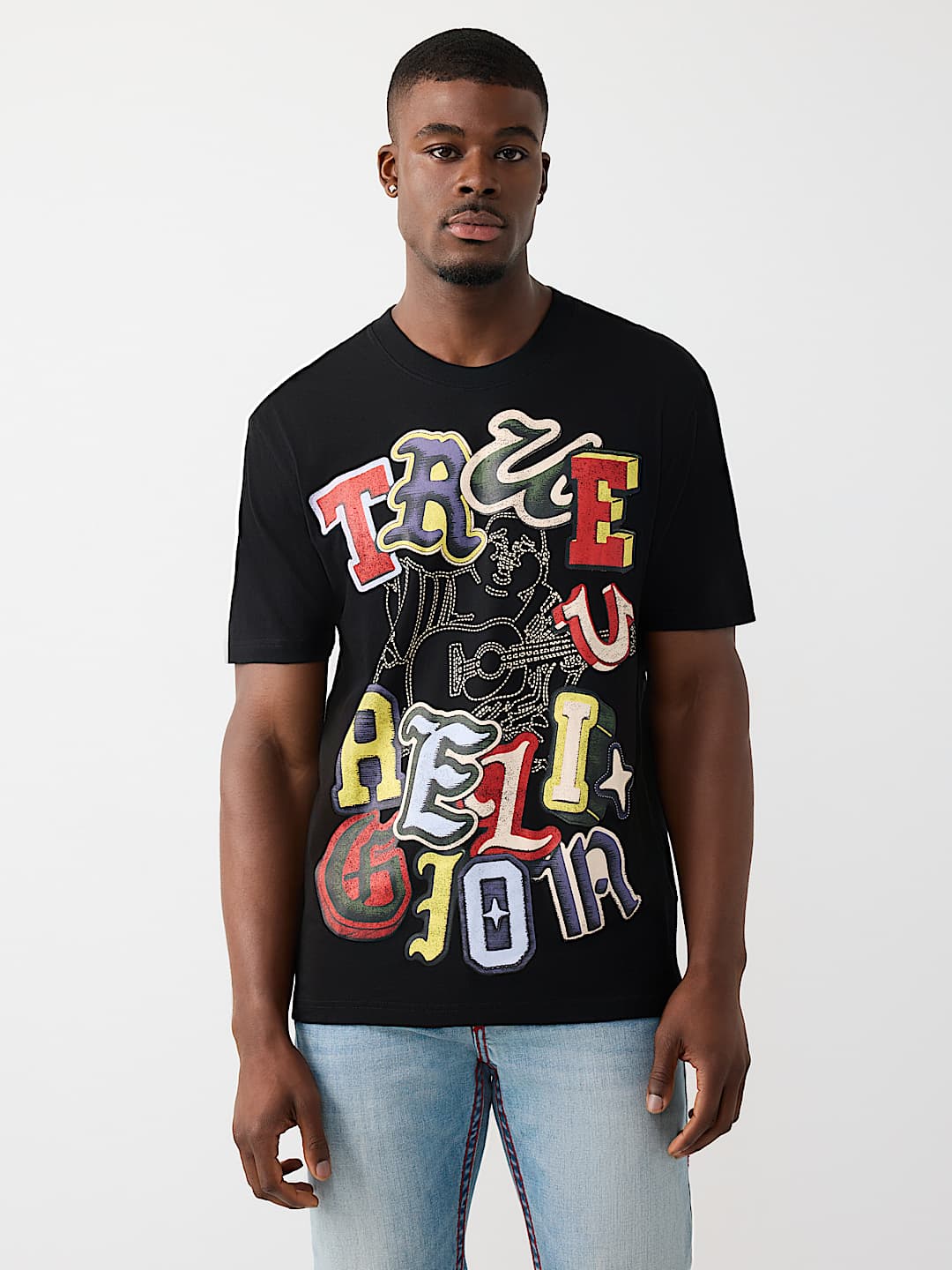 T-SHIRT &Agrave; LOGO DE LETTRES EMPIL&Eacute;ES