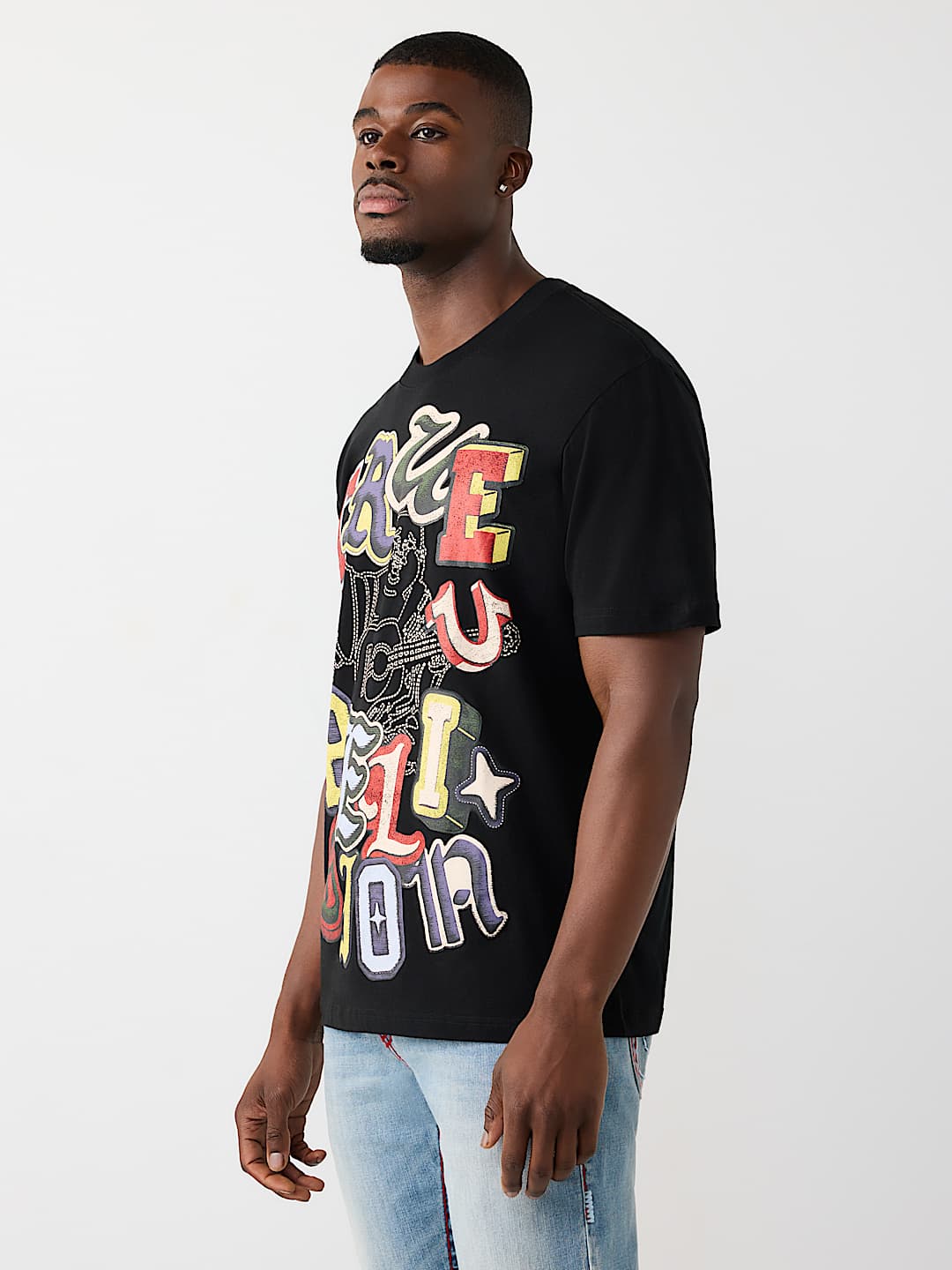 T-SHIRT &Agrave; LOGO DE LETTRES EMPIL&Eacute;ES