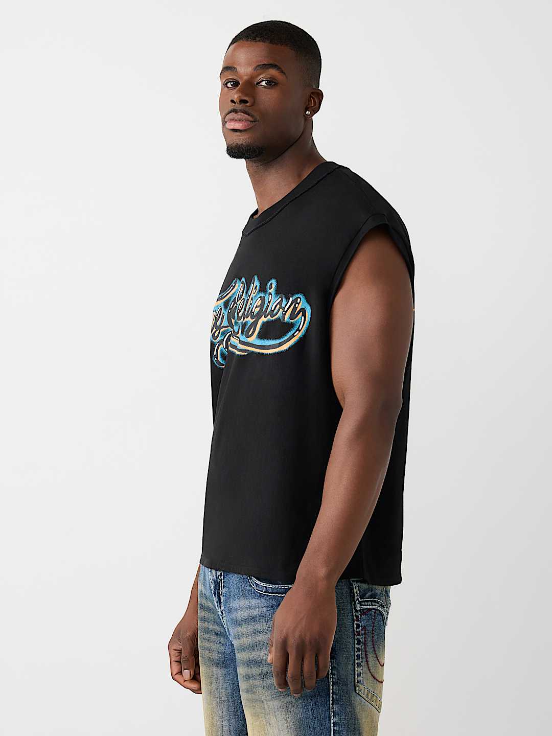 CAMISETA SIN MANGAS CORTADA PESADA AEROGRAFIADA, image 3
