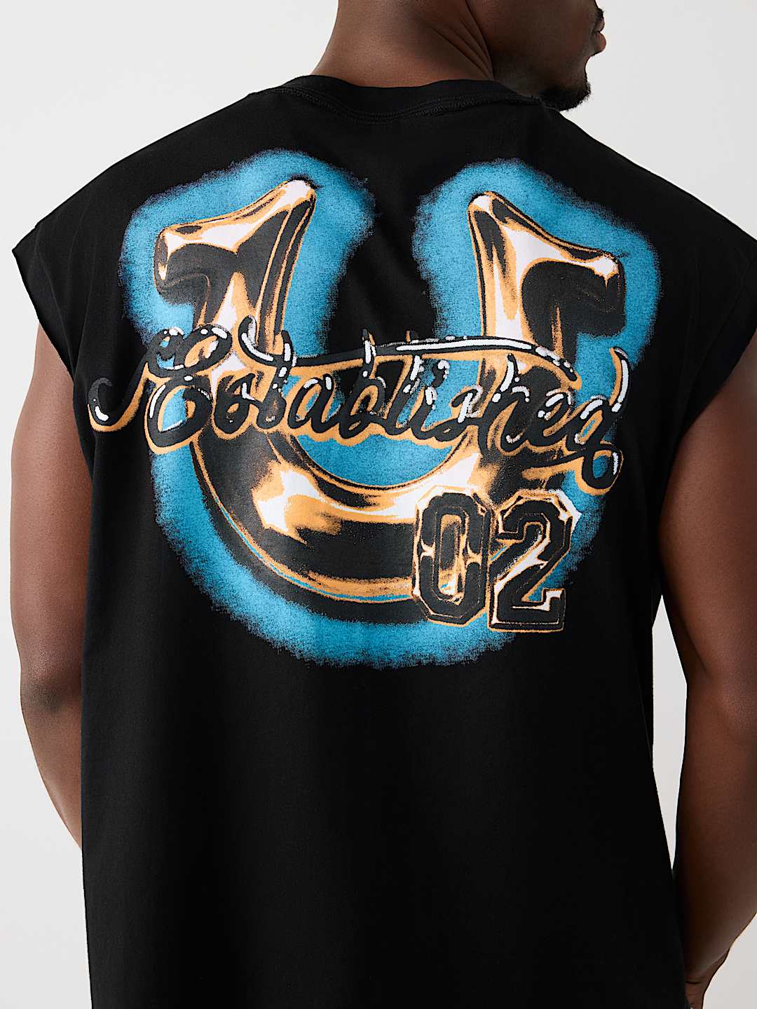 CAMISETA SIN MANGAS CORTADA PESADA AEROGRAFIADA, image 1