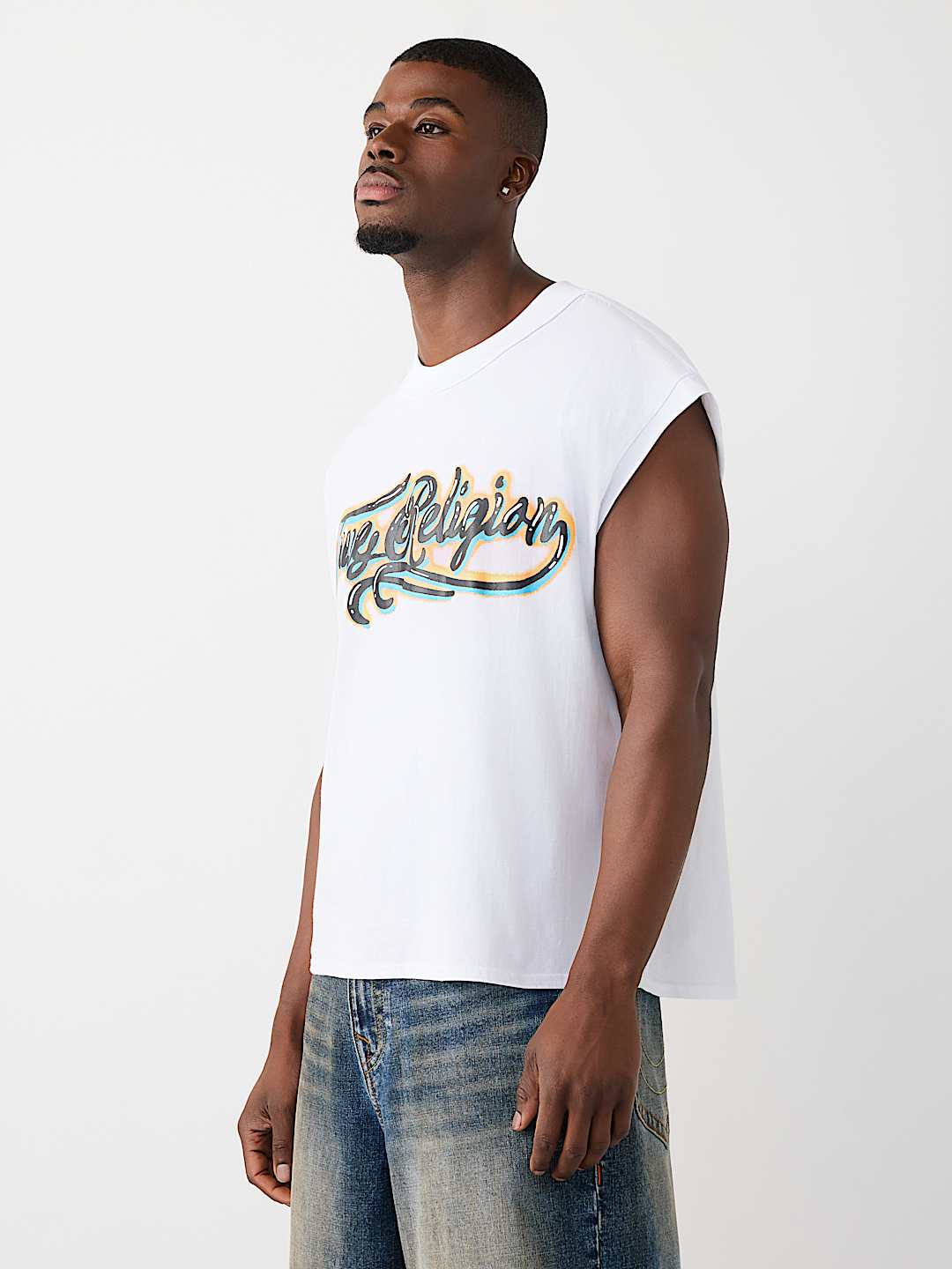 CAMISETA SIN MANGAS CORTADA PESADA AEROGRAFIADA, image 3