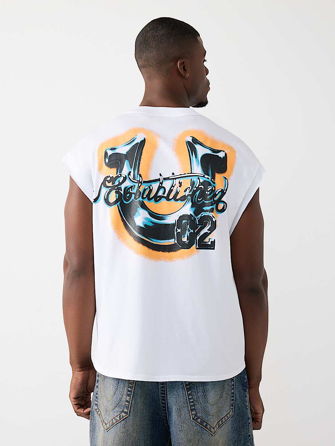 CAMISETA SIN MANGAS CORTADA PESADA AEROGRAFIADA, image 5