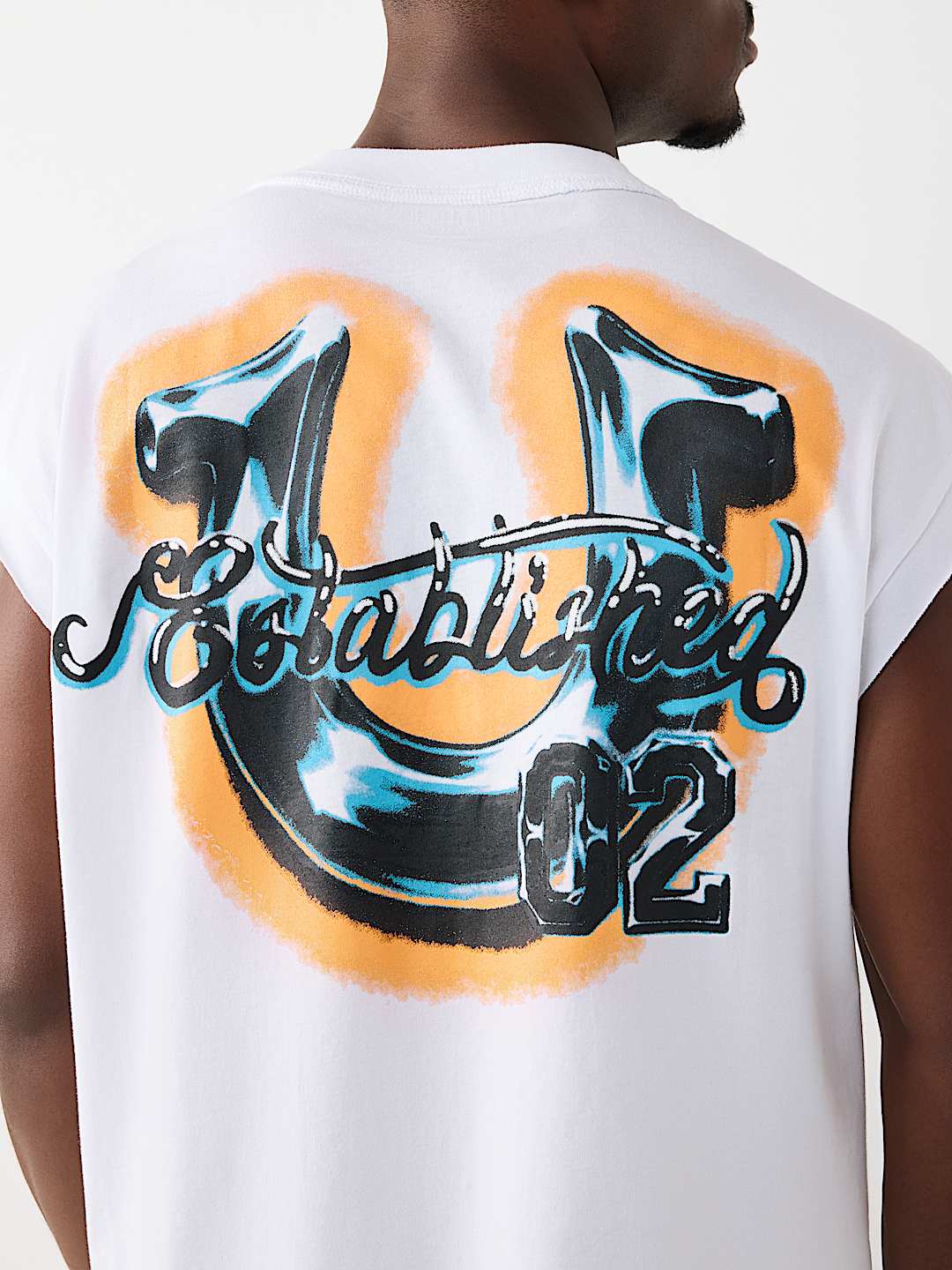 CAMISETA SIN MANGAS CORTADA PESADA AEROGRAFIADA, image 1