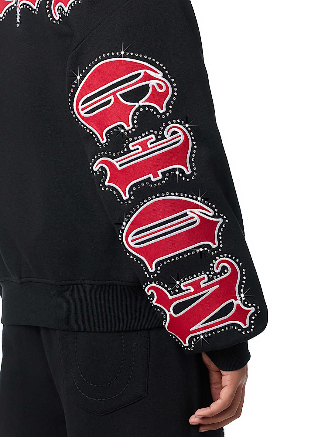 SCRIPT PATCH BOXY ZIP UP HOODIE