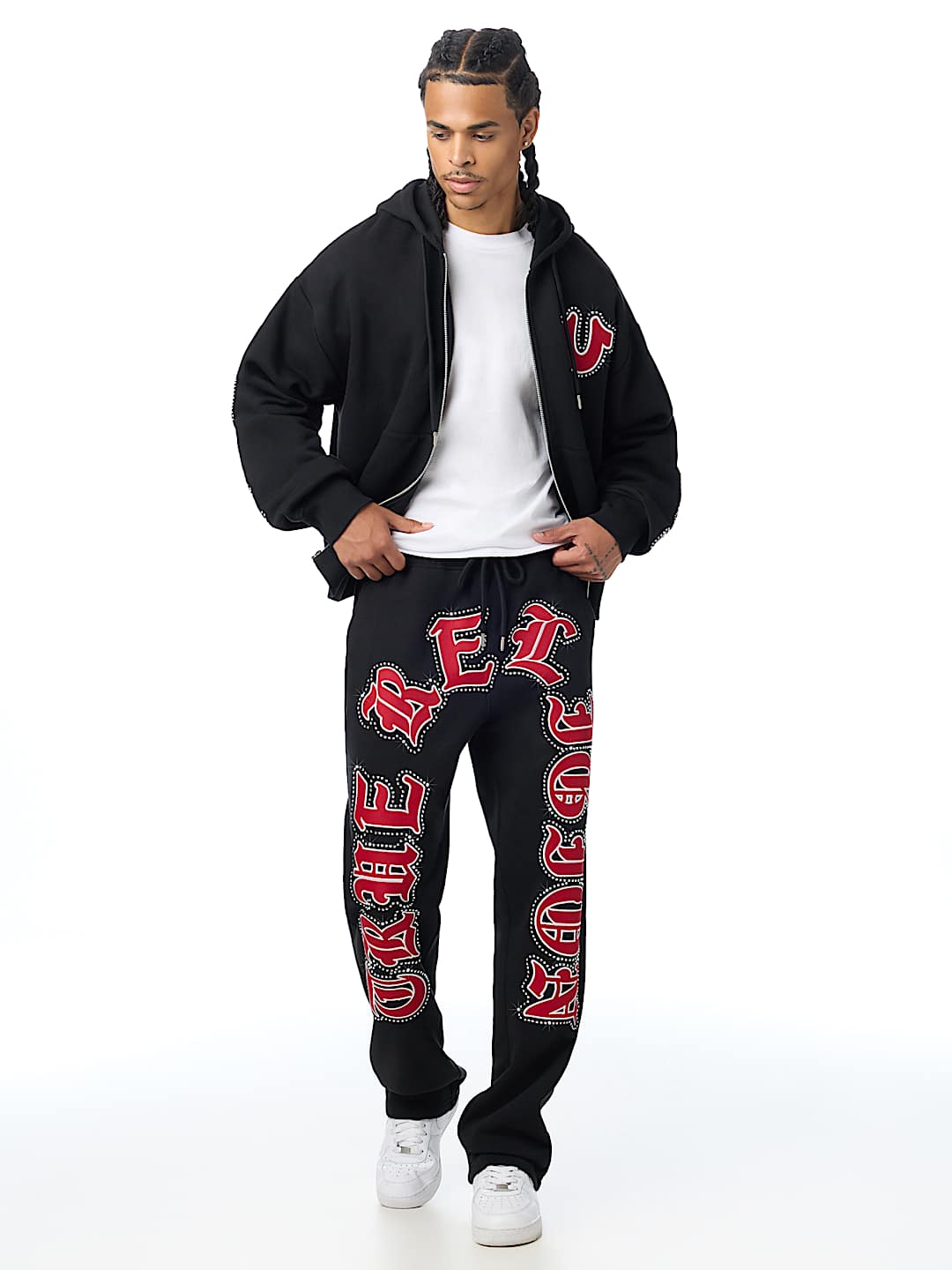 SCRIPT PATCH STRAIGHT SWEATPANT