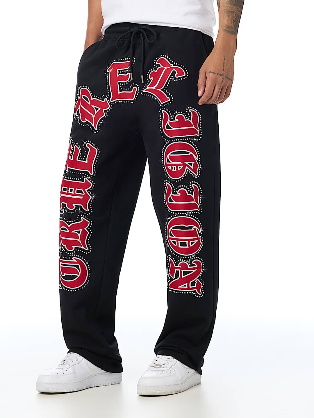 SCRIPT PATCH STRAIGHT SWEATPANT