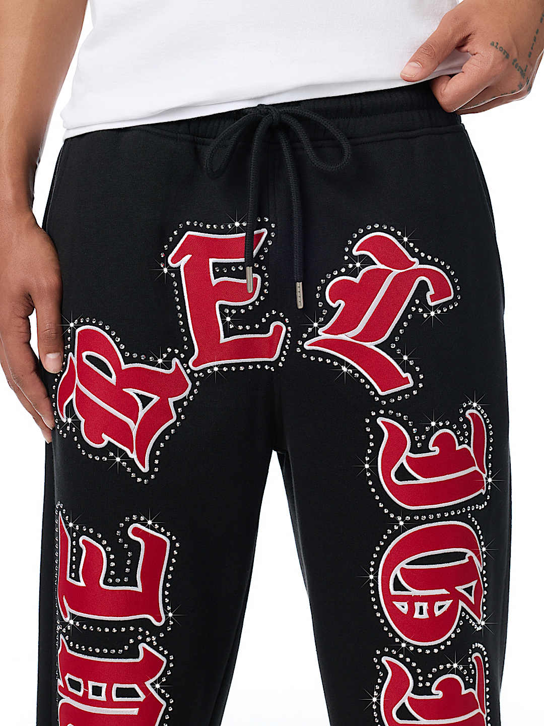 SCRIPT PATCH STRAIGHT SWEATPANT