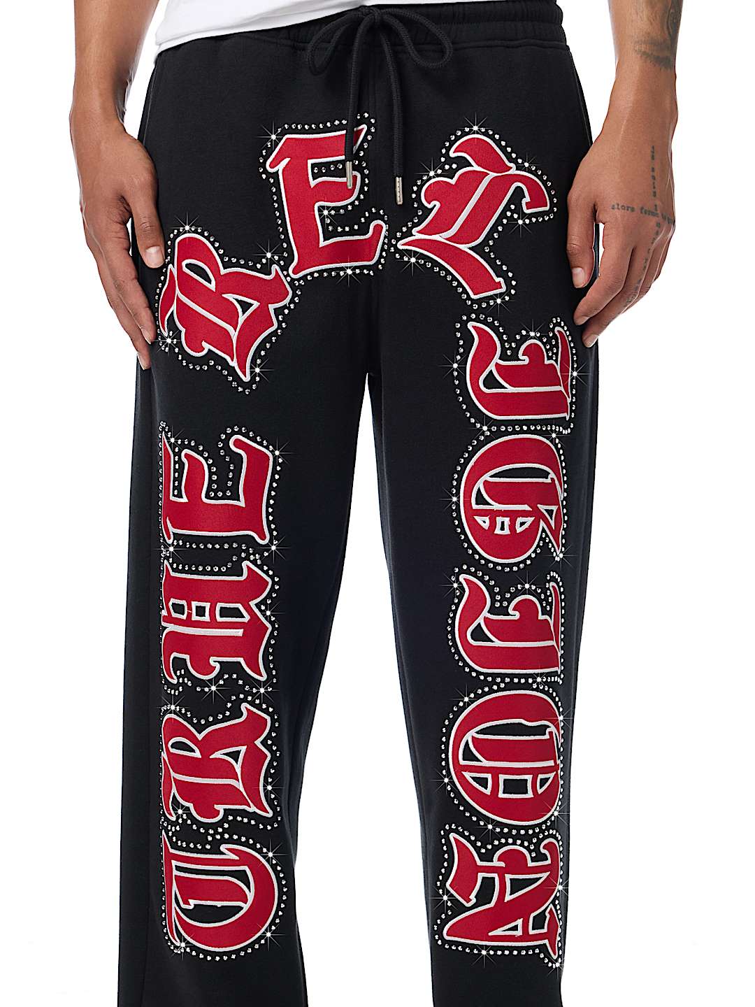 SCRIPT PATCH STRAIGHT SWEATPANT