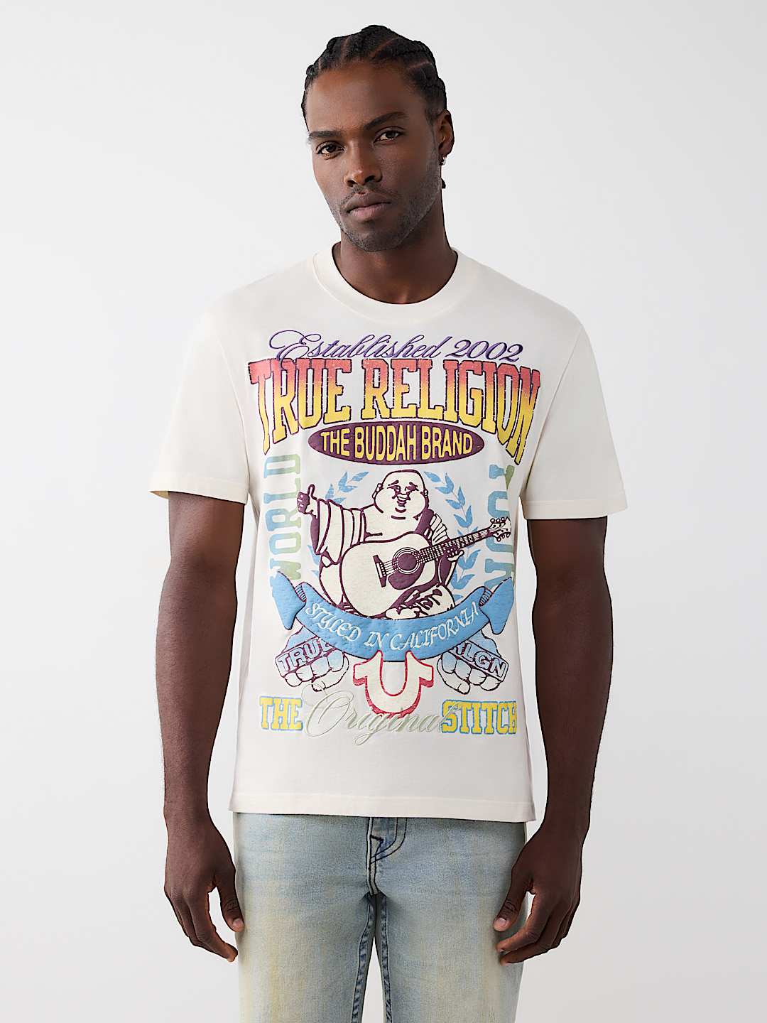 CAMISETA CON COSTURA Y BORDADO DE BUDA ORIGINAL, image 2