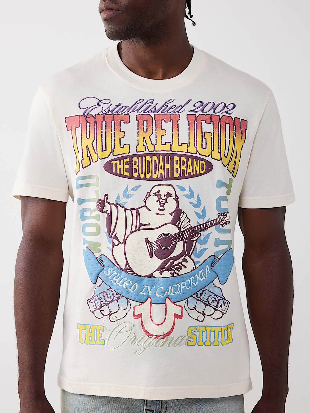 CAMISETA CON COSTURA Y BORDADO DE BUDA ORIGINAL, image 1