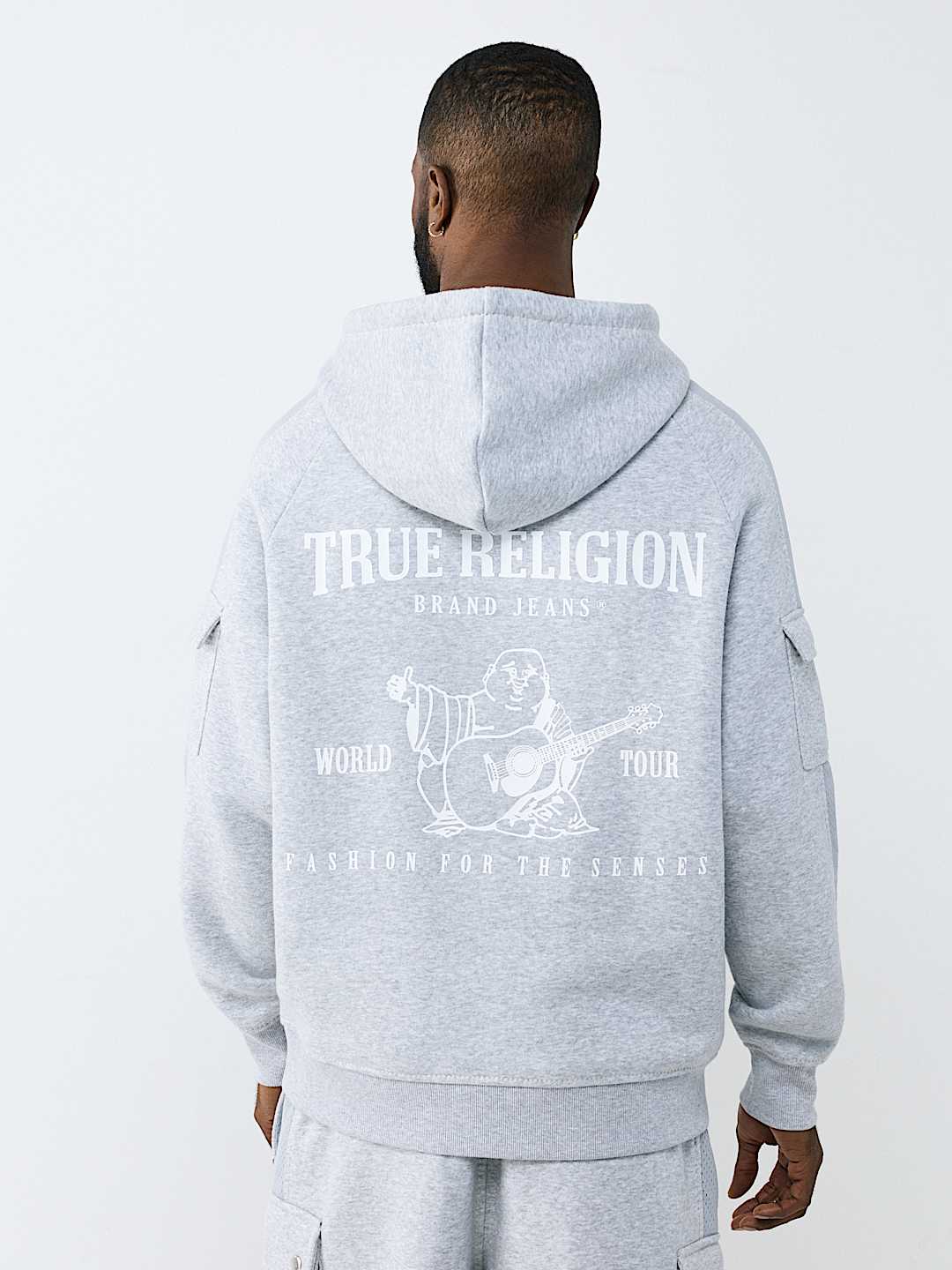 MESH PANEL BIG T CARGO HOODIE, image 2