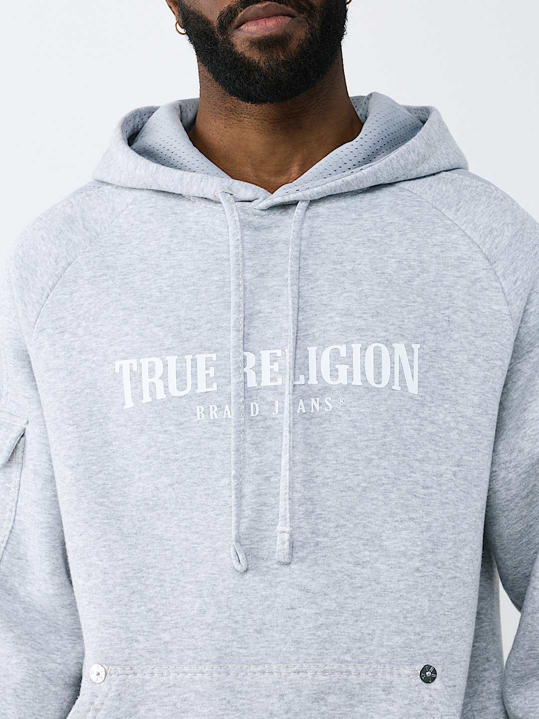 MESH PANEL BIG T CARGO HOODIE, image 4