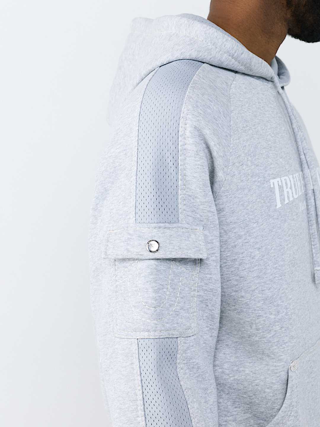 MESH PANEL BIG T CARGO HOODIE, image 5