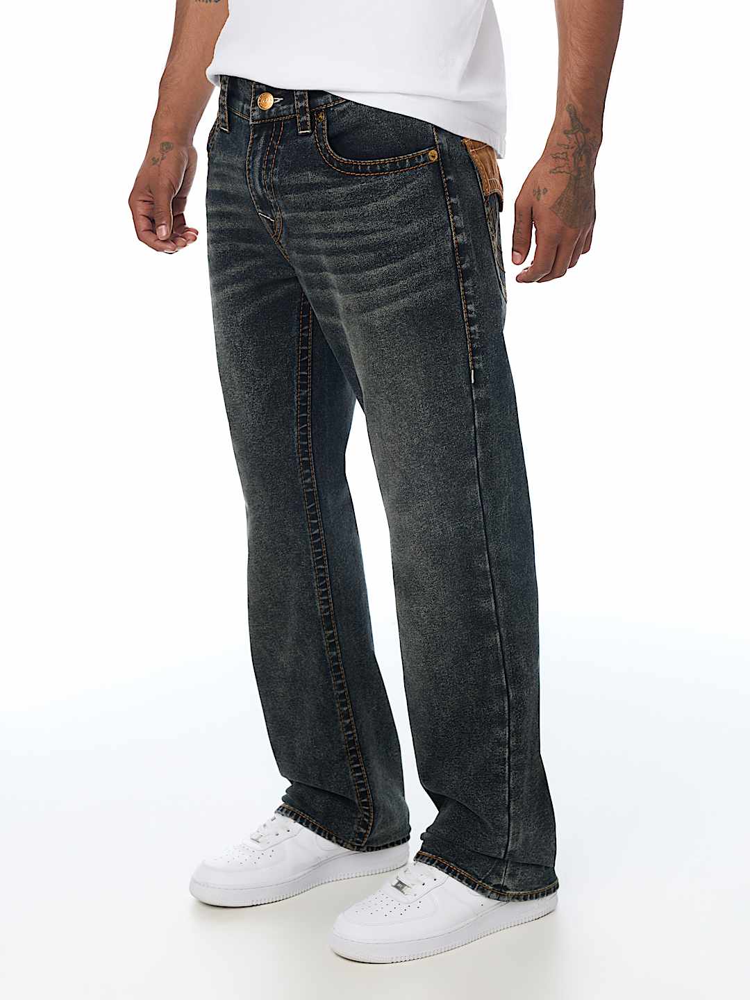 BILLY BIG T ULTRASUEDE FLAP BOOTCUT JEAN 34"
