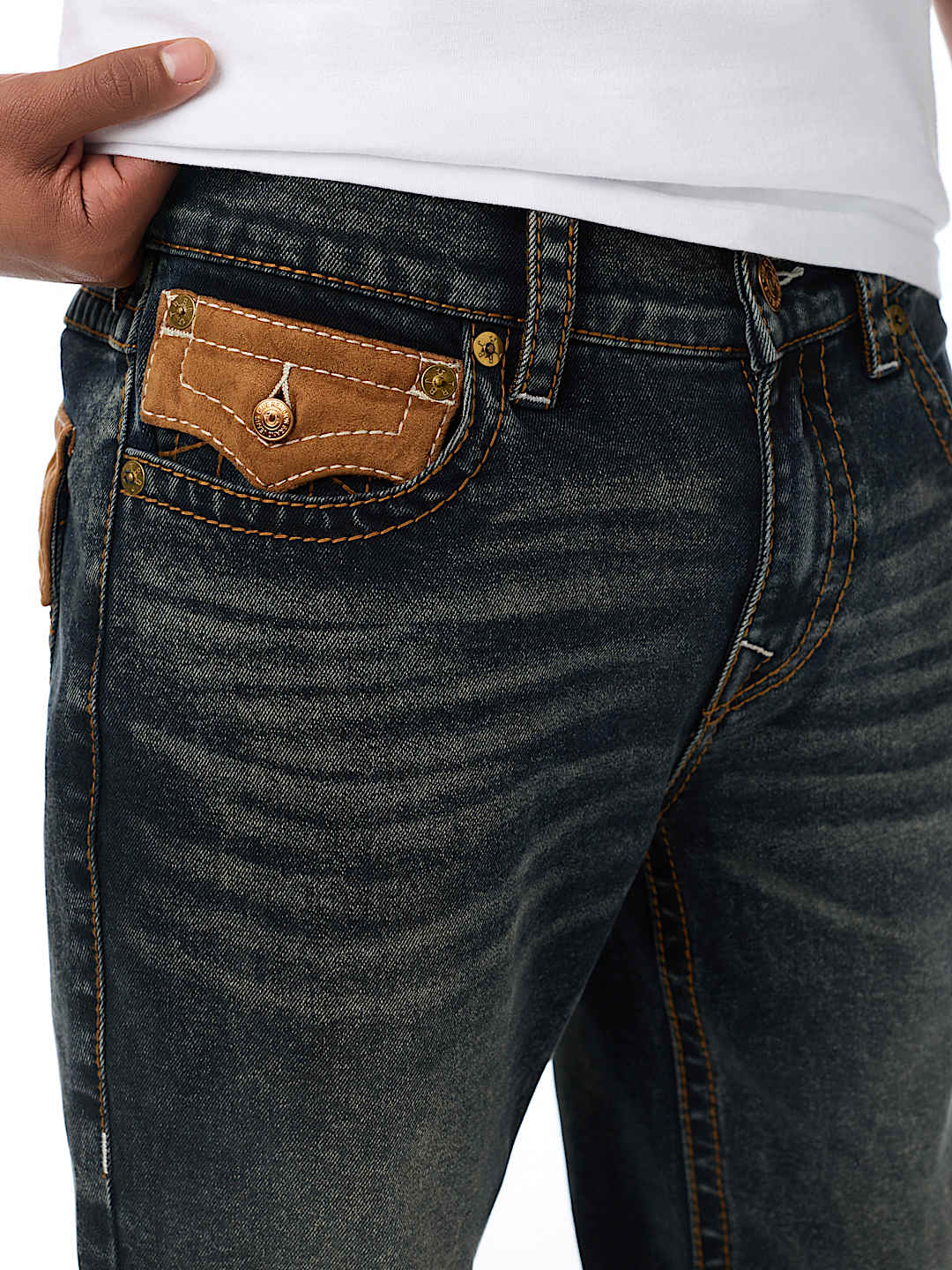 BILLY BIG T ULTRASUEDE FLAP BOOTCUT JEAN 34"