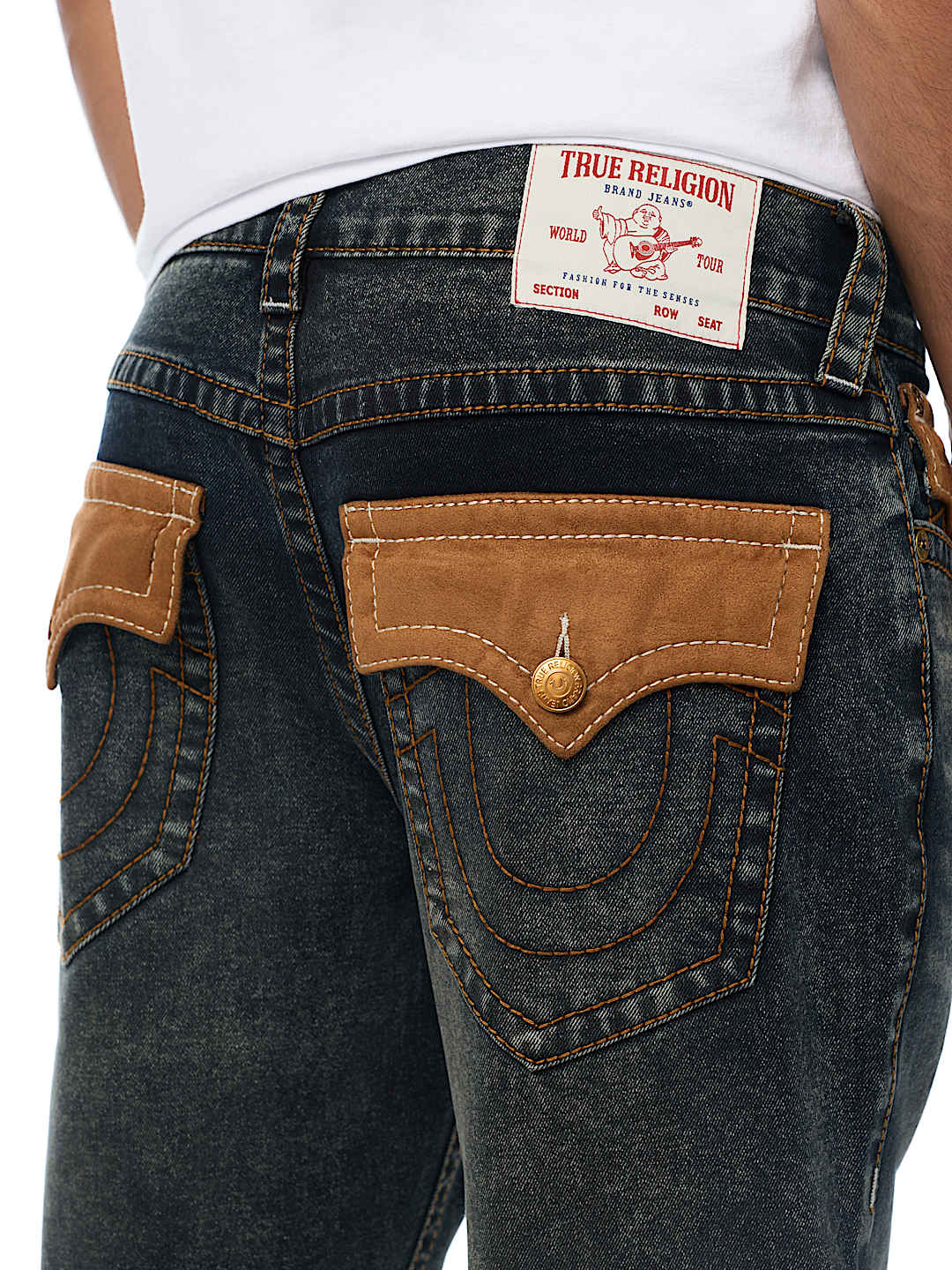 BILLY BIG T ULTRASUEDE FLAP BOOTCUT JEAN 34"