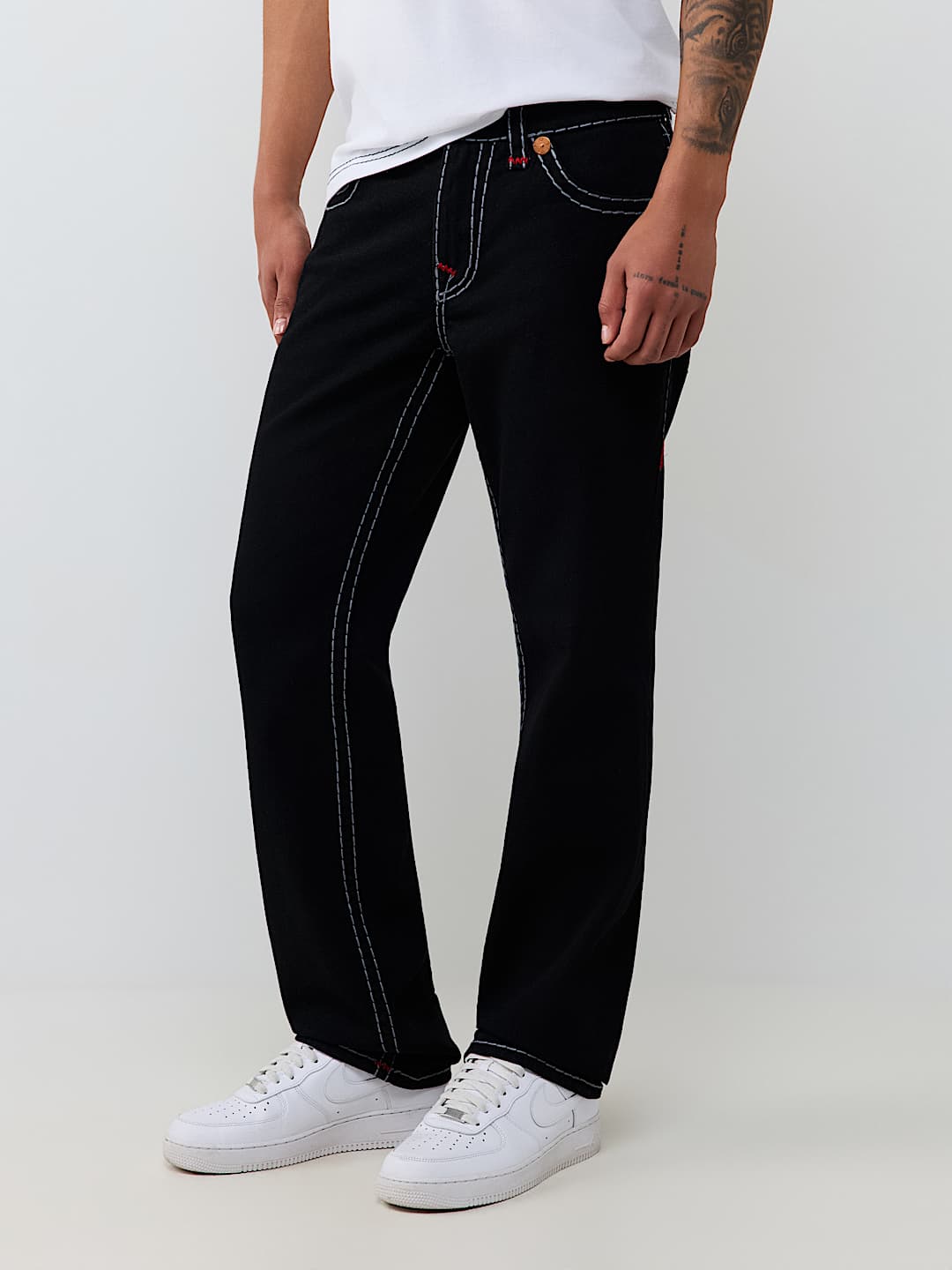 RICKY EMBROIDERED SUPER T FLAP STRAIGHT JEAN 34"