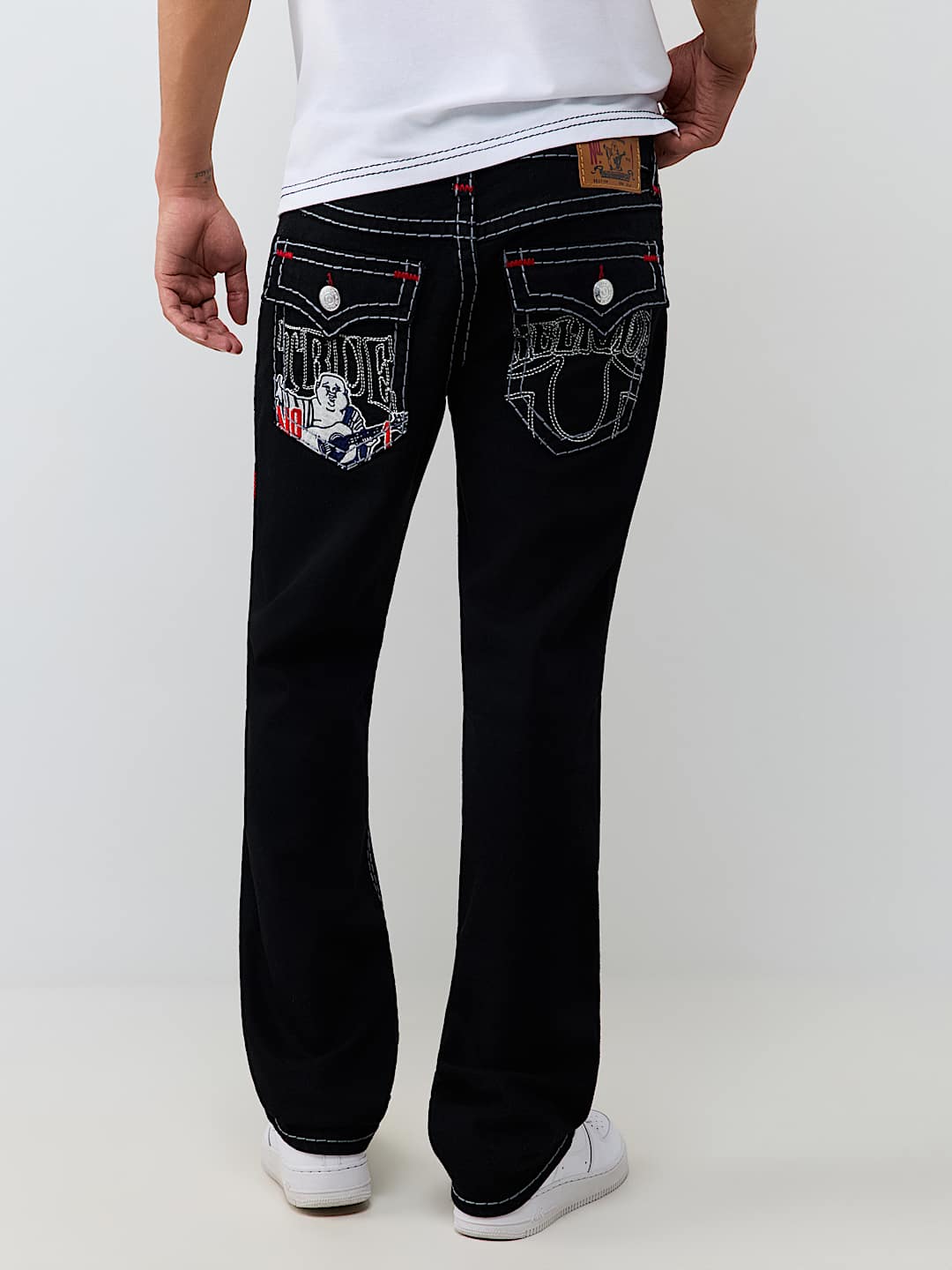 RICKY EMBROIDERED SUPER T FLAP STRAIGHT JEAN 34"