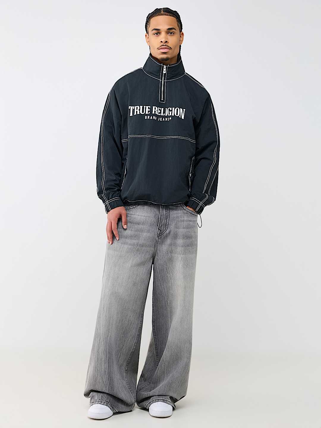 BIG T NYLON QUARTER ZIP JACKET