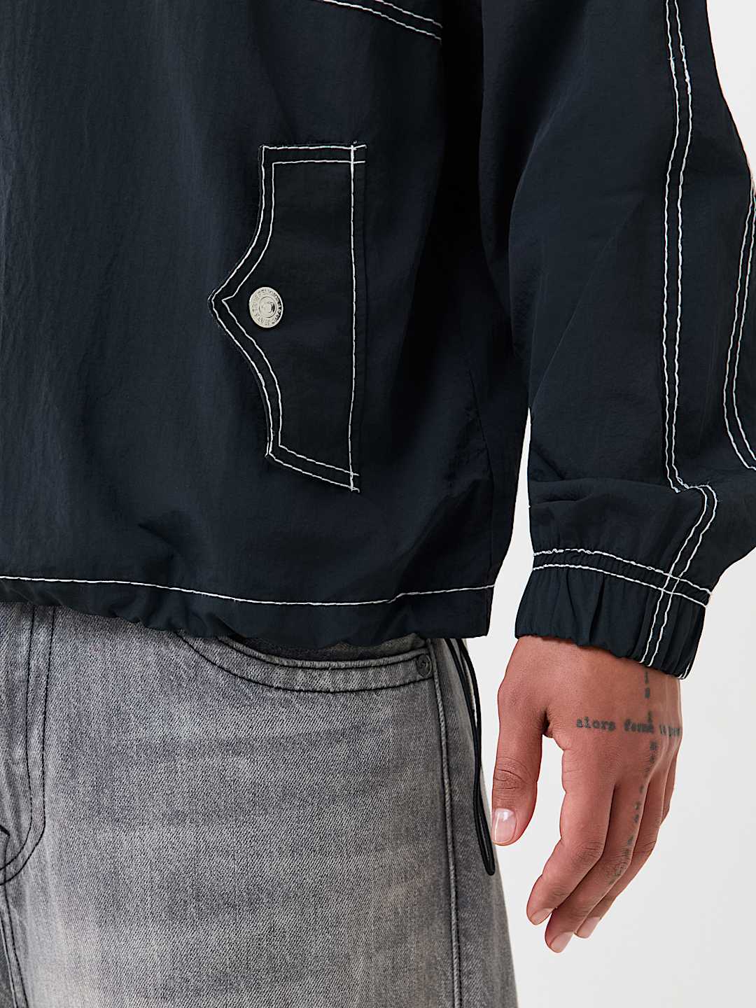 BIG T NYLON QUARTER ZIP JACKET