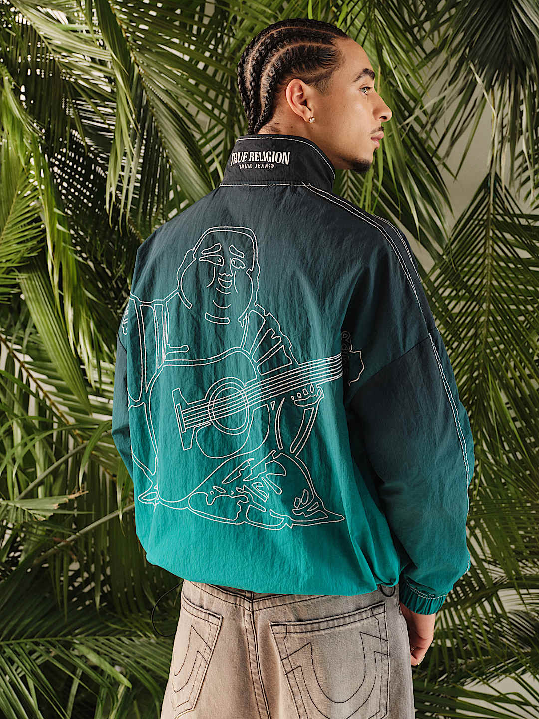 BIG T NYLON QUARTER ZIP JACKET