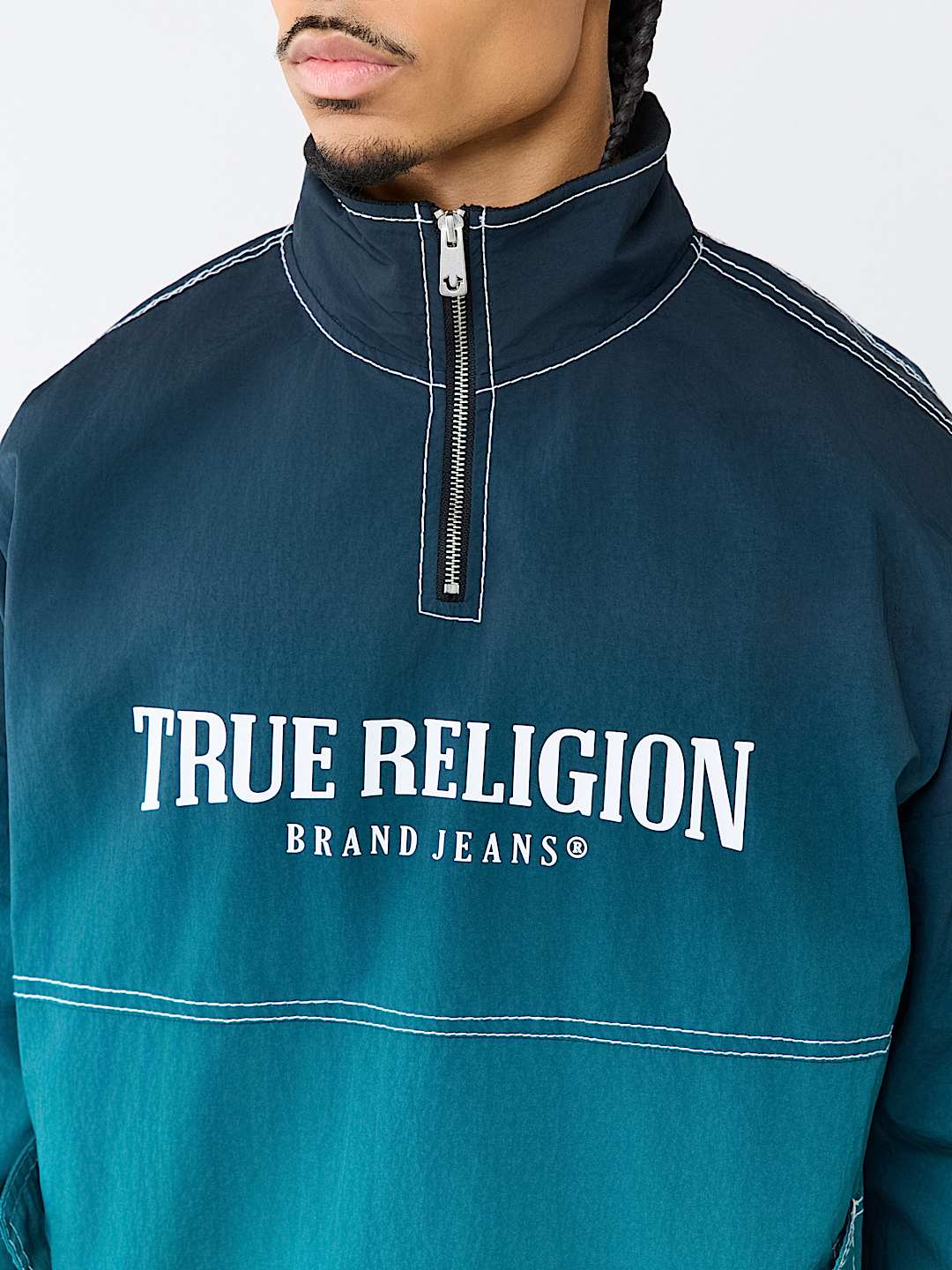 BIG T NYLON QUARTER ZIP JACKET