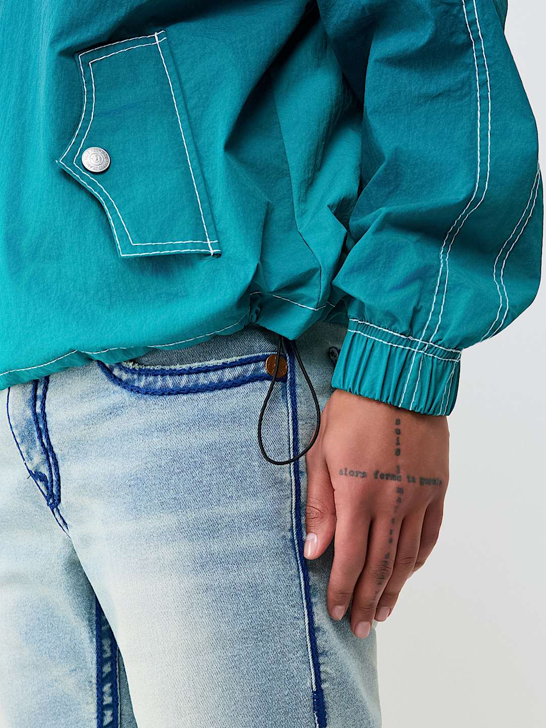 BIG T NYLON QUARTER ZIP JACKET