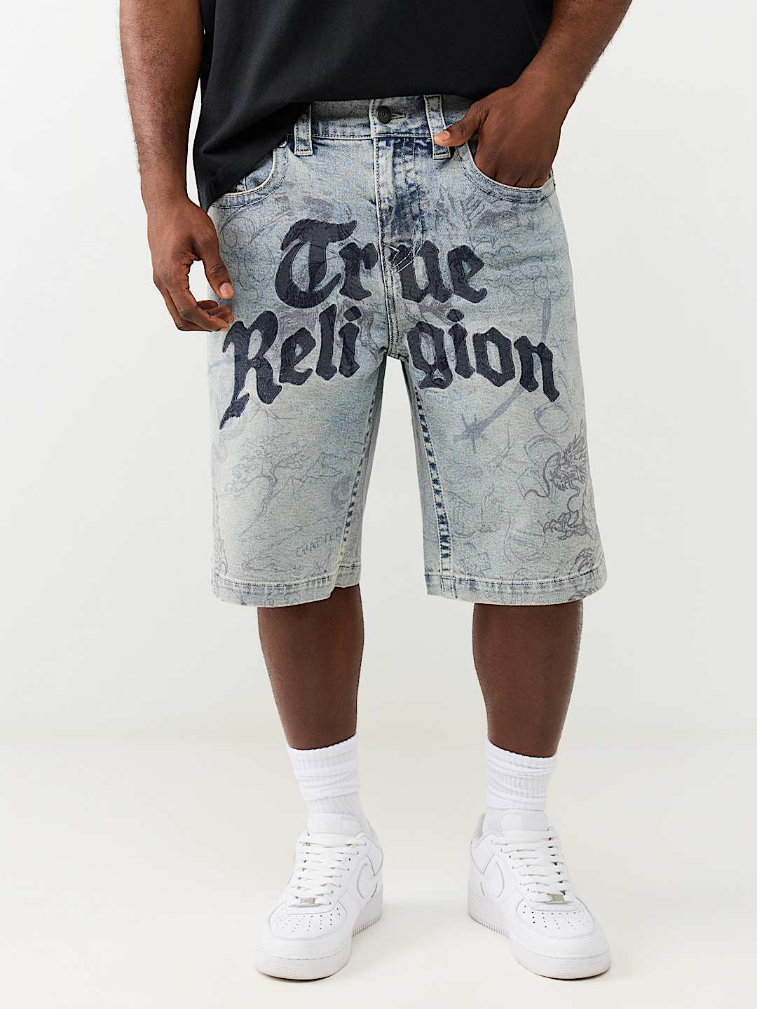 VINNY ALLOVER PRINT FLAP ULTRA BAGGY SHORT
