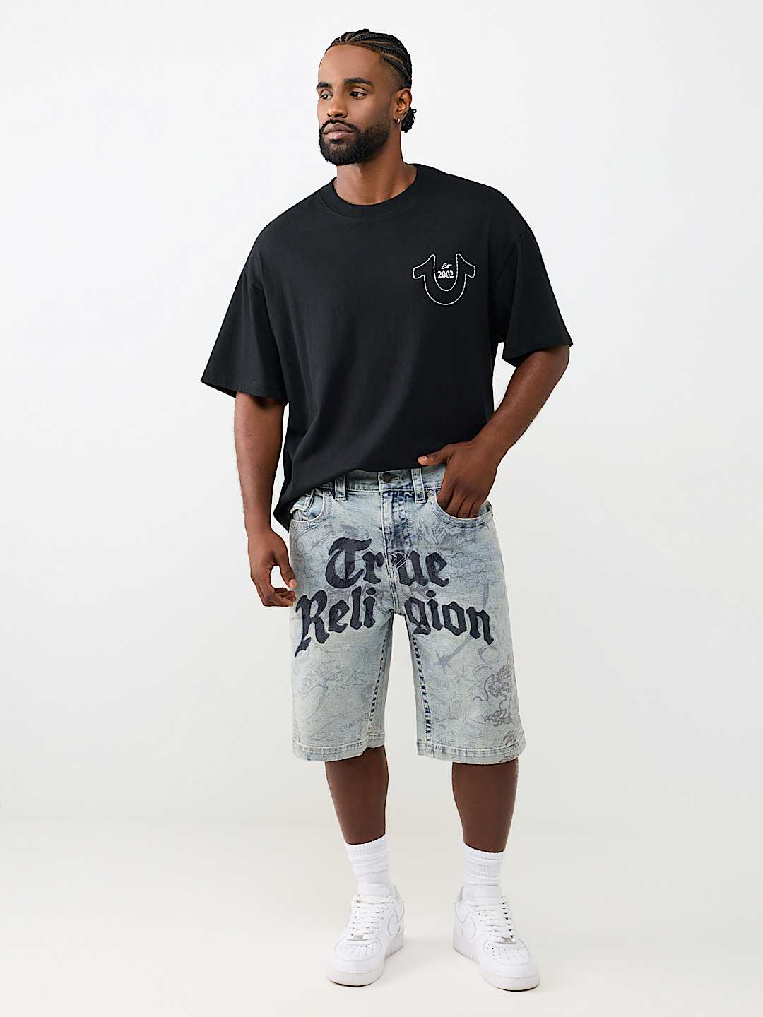 VINNY ALLOVER PRINT FLAP ULTRA BAGGY SHORT