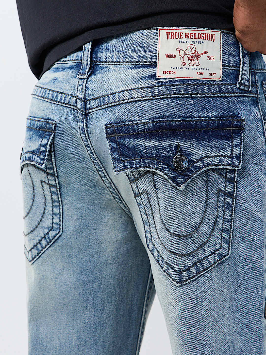 BILLY BIG T CRYSTAL SCRIPT FLAP BOOTCUT JEAN 32"
