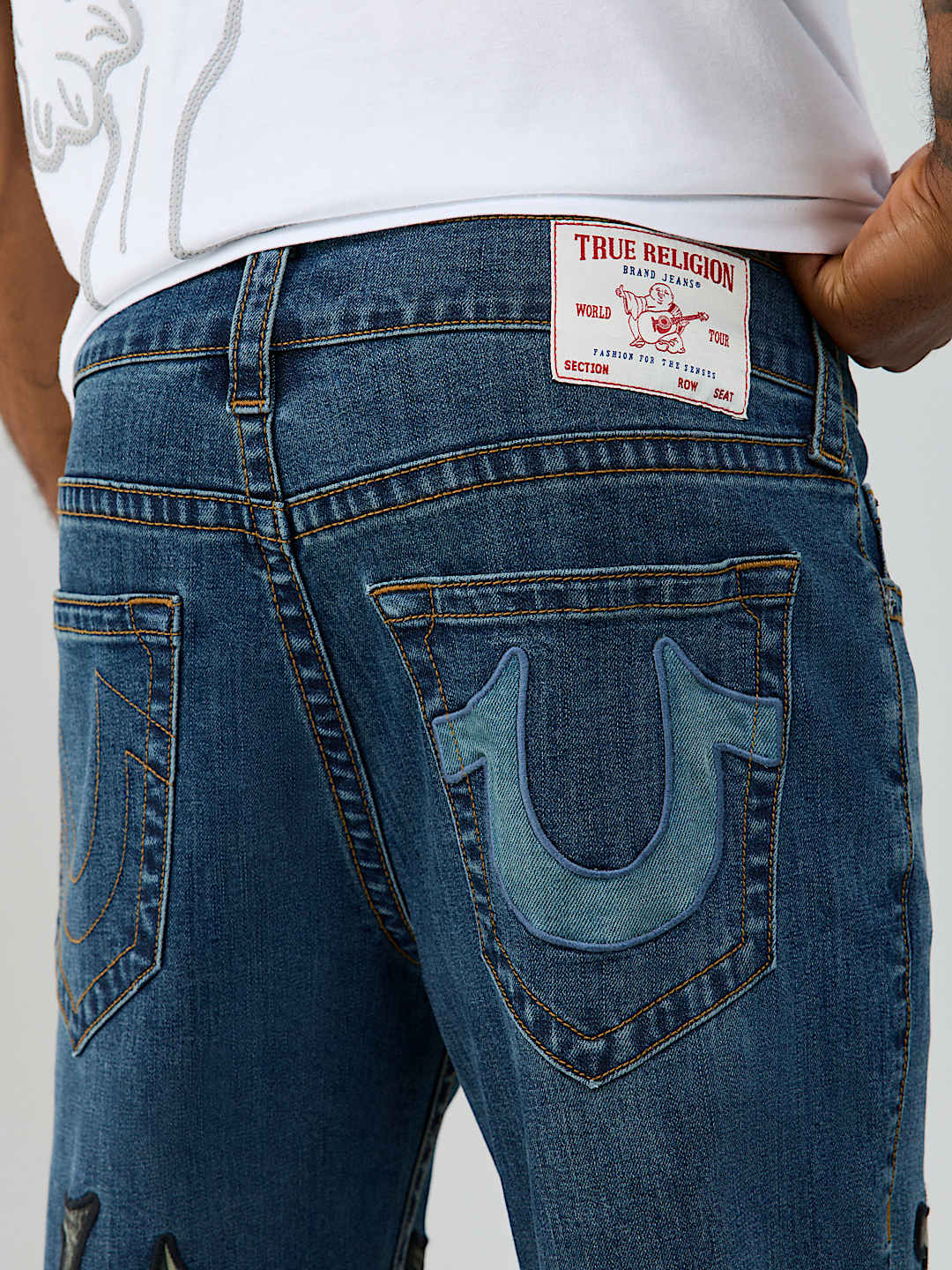 RICKY DOUBLE POCKET EMBROIDERED STRAIGHT JEAN 34"