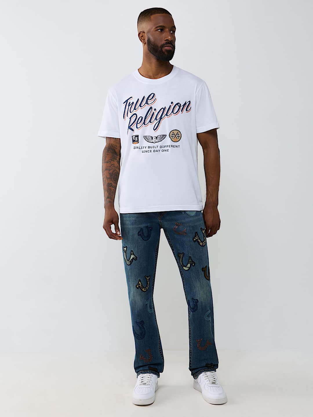 RICKY DOUBLE POCKET EMBROIDERED STRAIGHT JEAN 34"