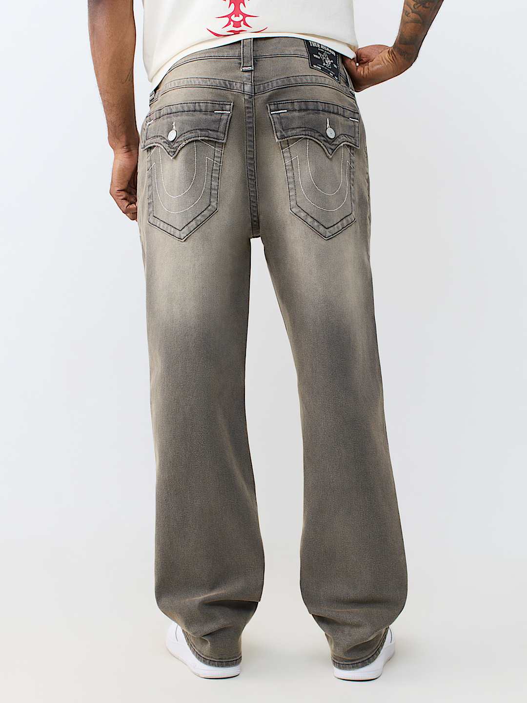 BOBBY TRIBAL LOGO FLAP BAGGY JEAN 32"