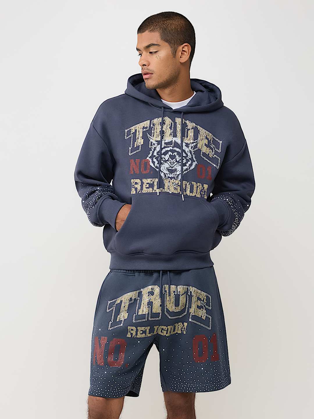 RHINESTONE WOLF HOODIE