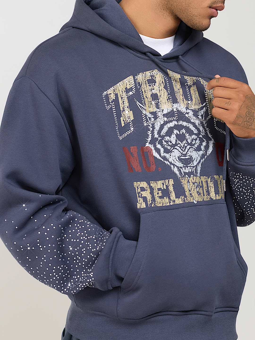 RHINESTONE WOLF HOODIE
