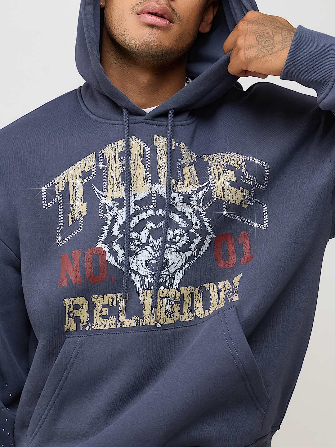 RHINESTONE WOLF HOODIE