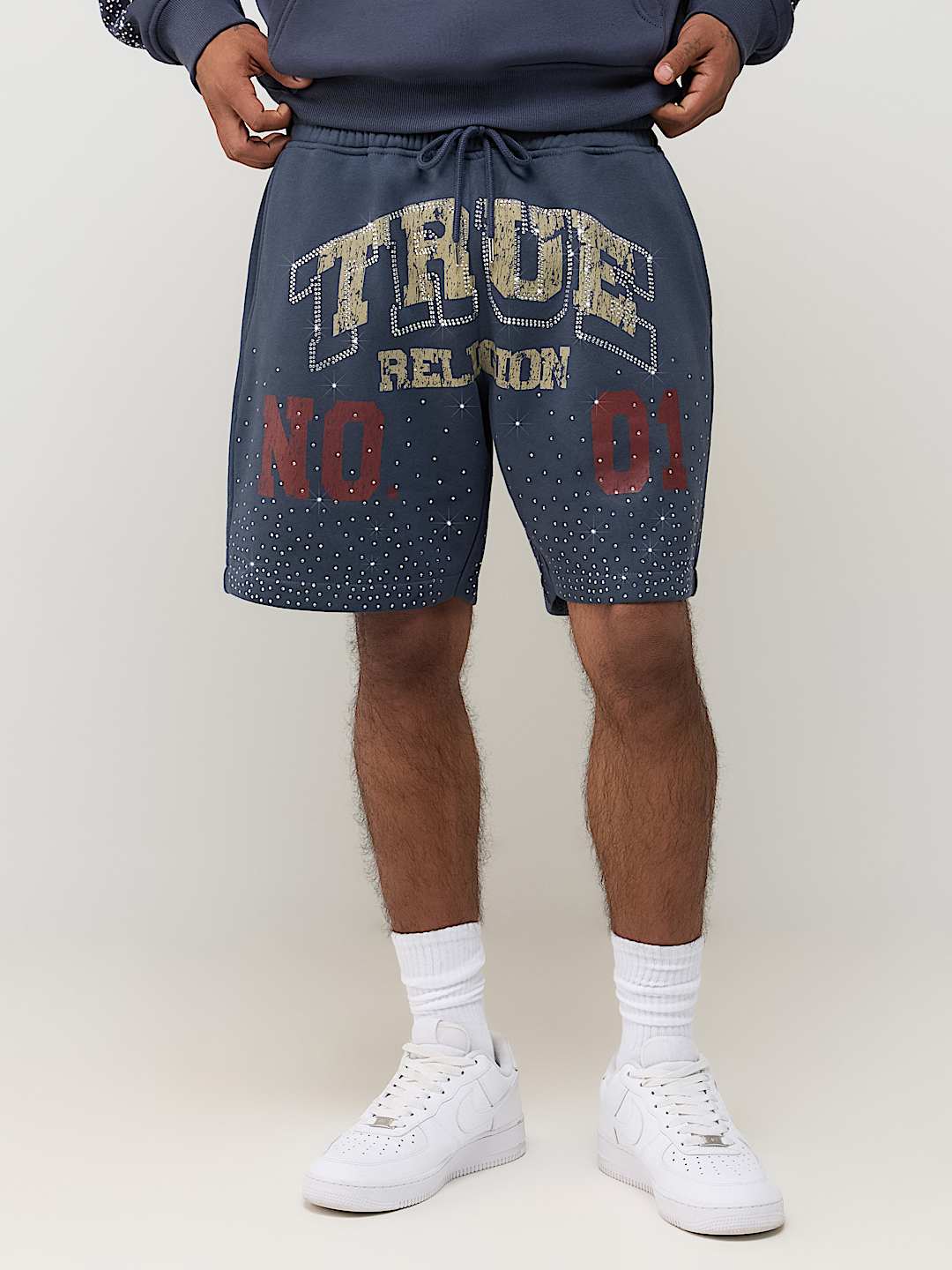 RHINESTONE LOGO FLEECE SHORT