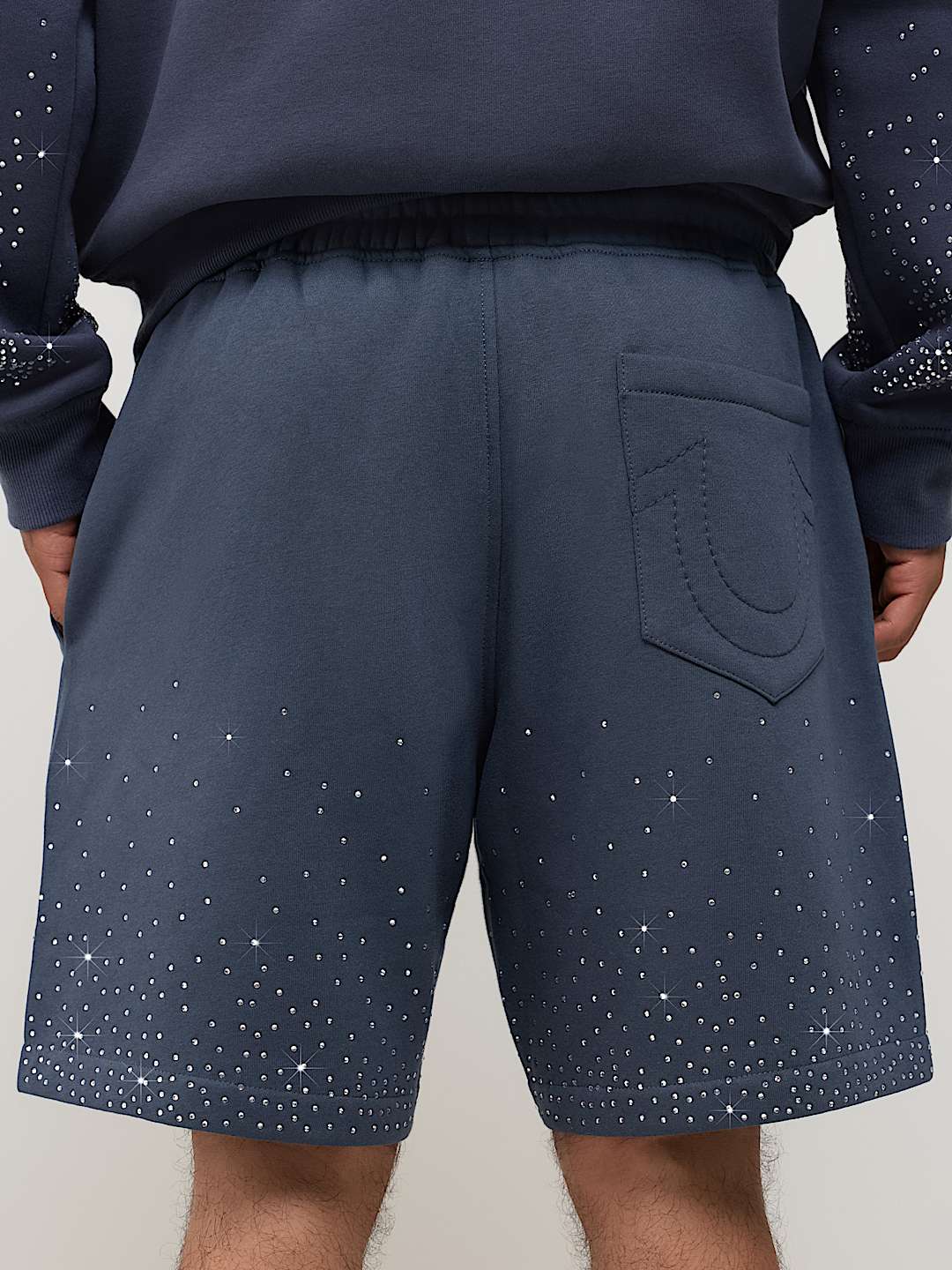 RHINESTONE LOGO FLEECE SHORT