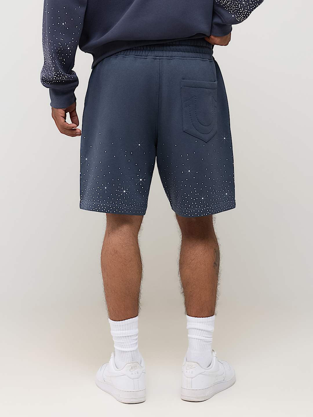 RHINESTONE LOGO FLEECE SHORT