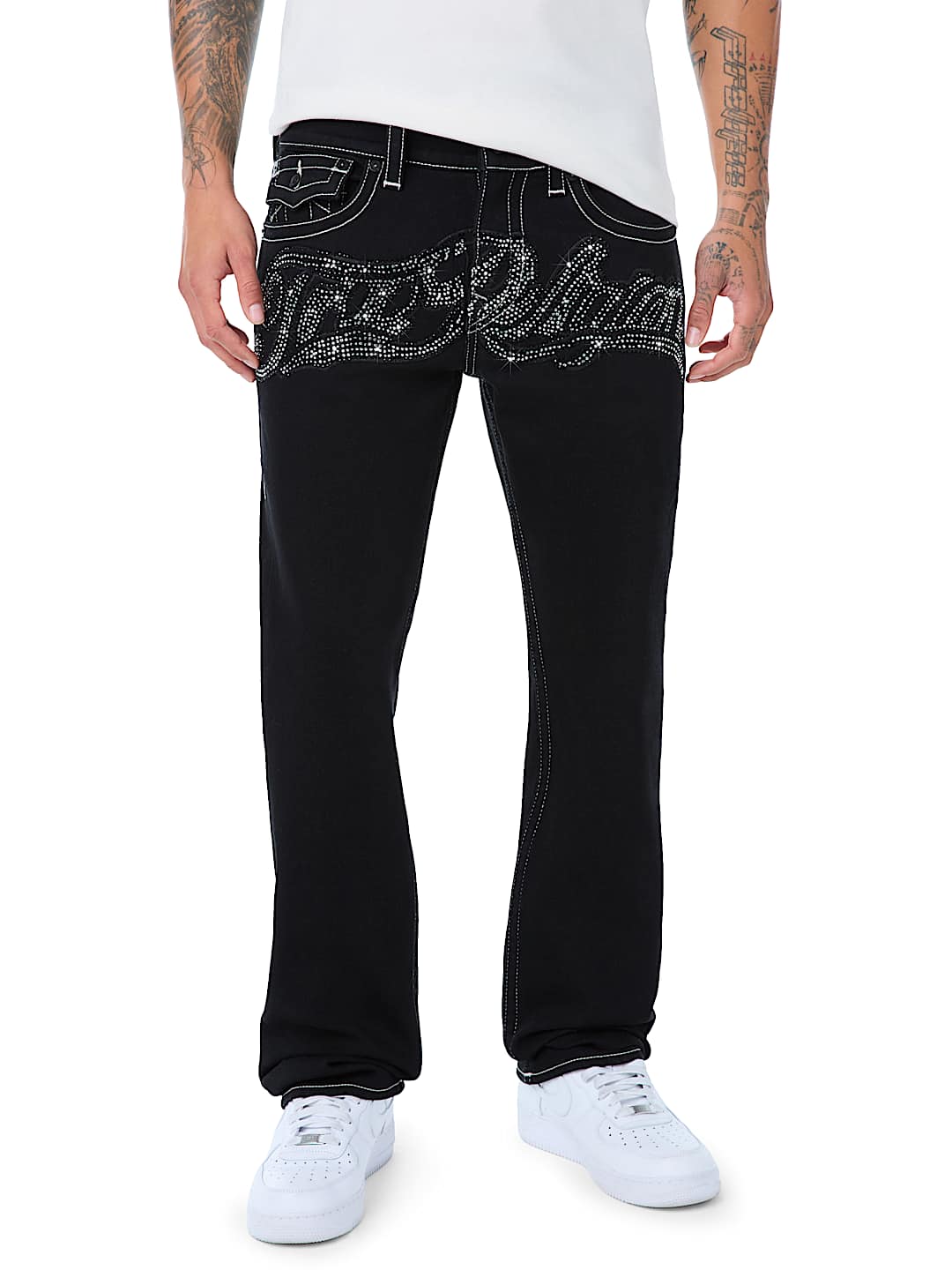 RICKY CRYSTAL TRUE FLAP STRAIGHT JEAN 34"