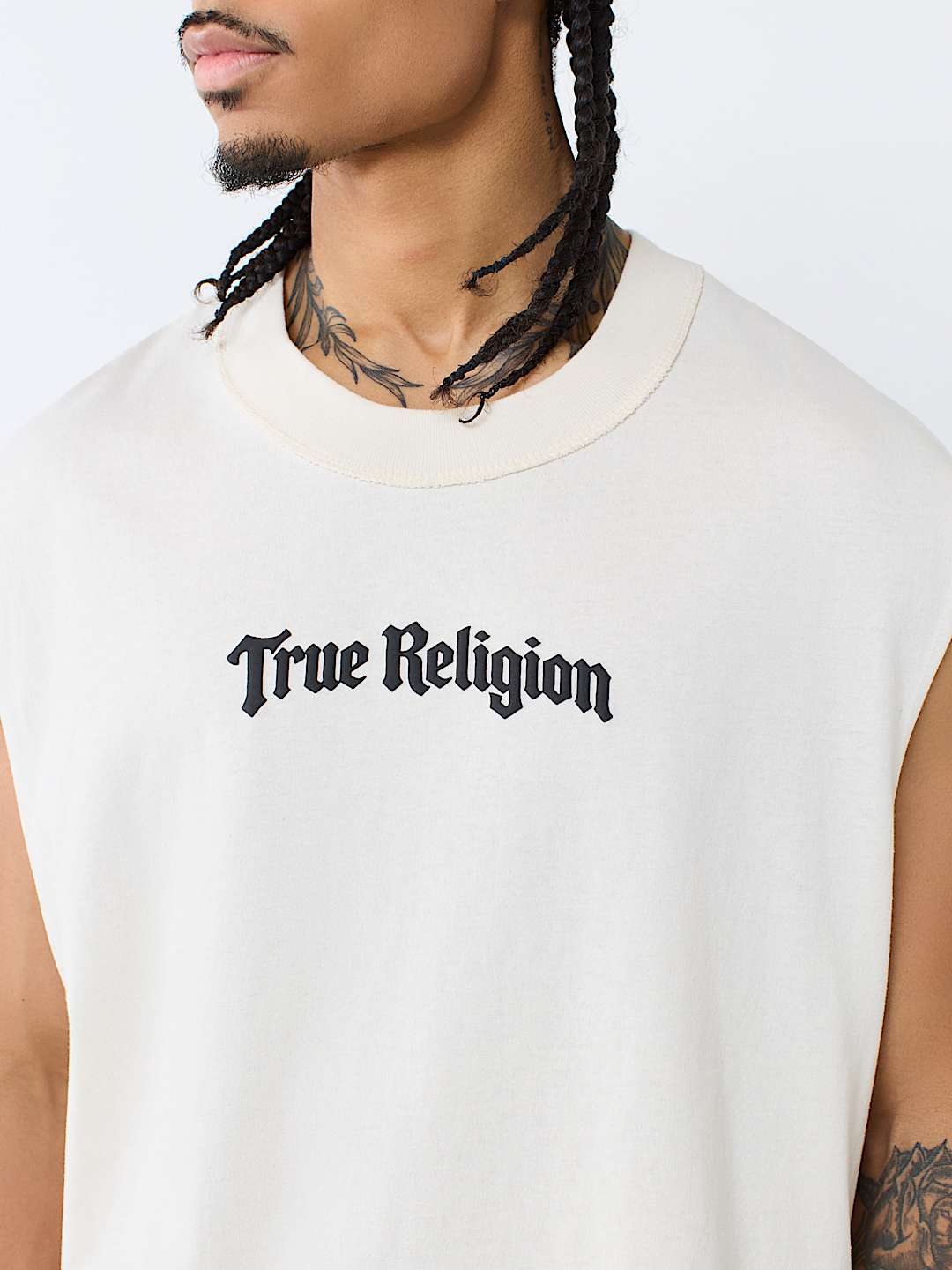 ORNATE LOGO CUT-OFF TANK TOP