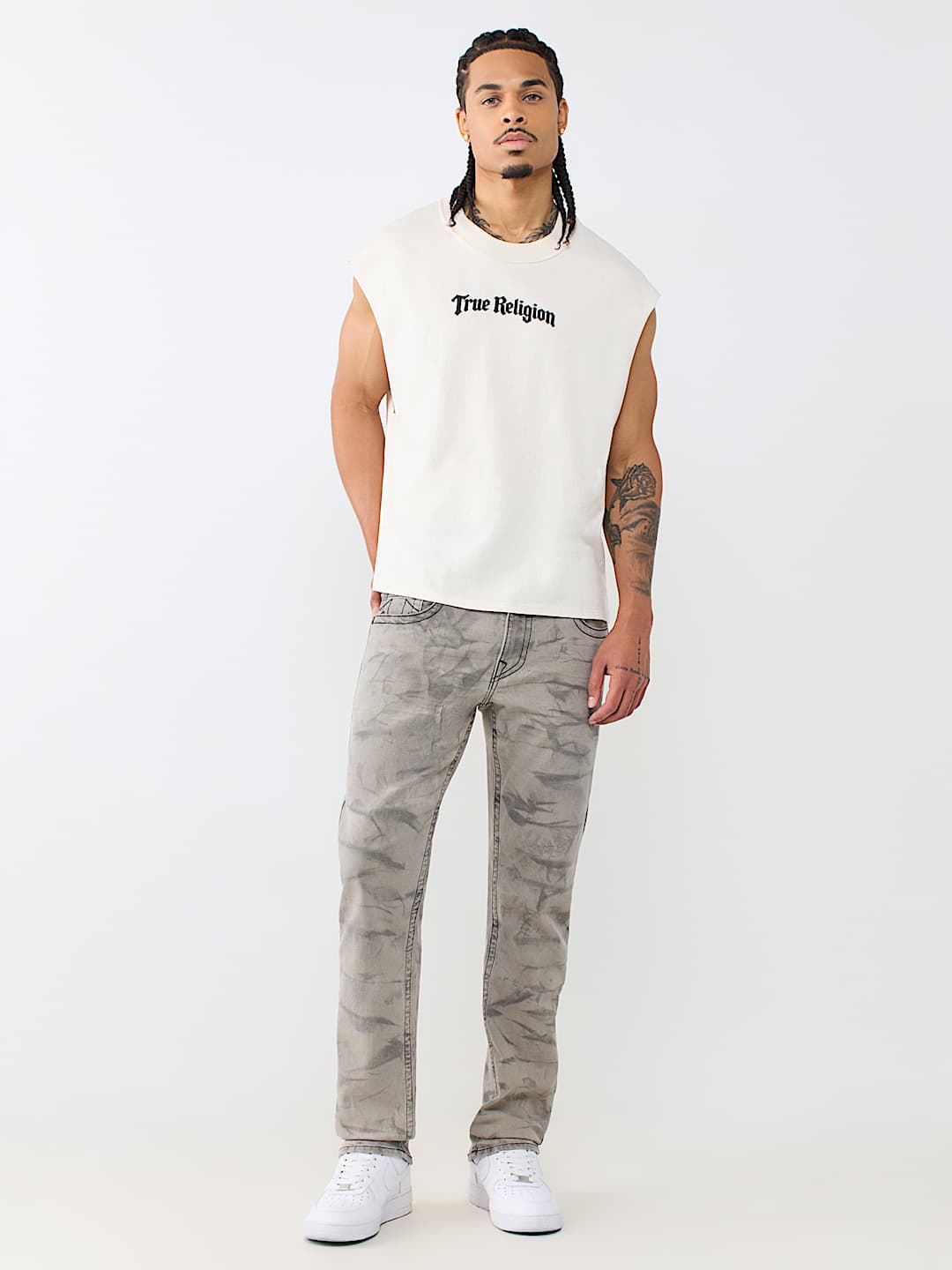 ORNATE LOGO CUT-OFF TANK TOP
