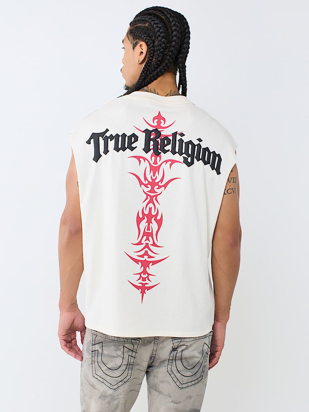 ORNATE LOGO CUT-OFF TANK TOP