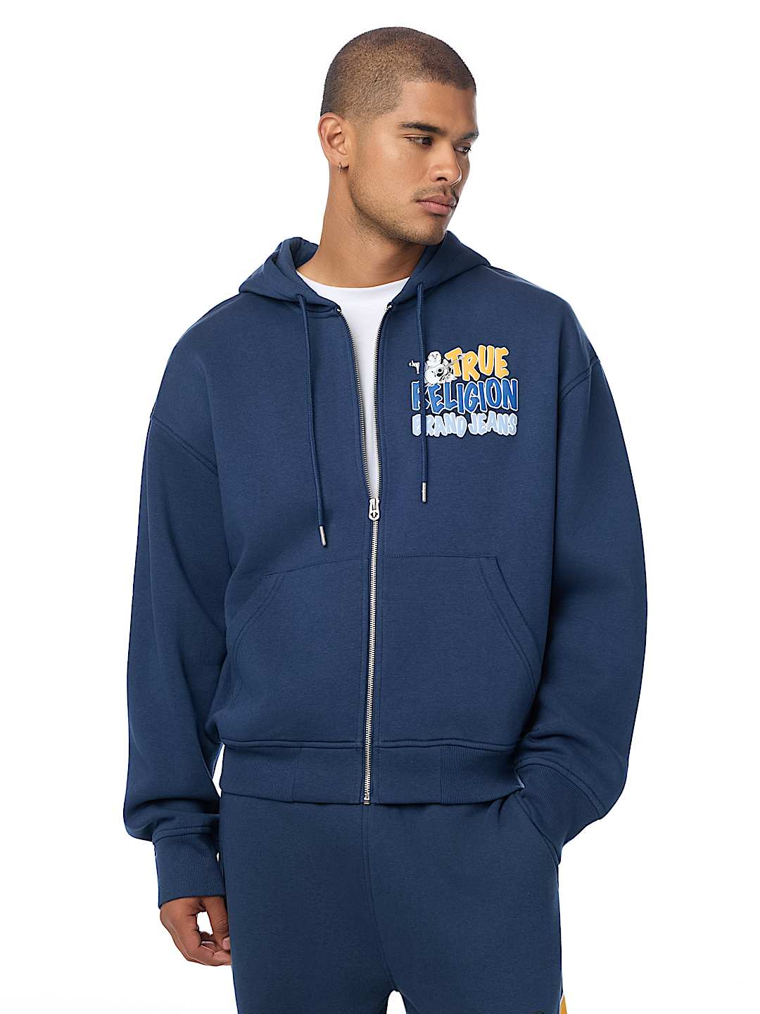 BUDDHA LOGO BOXY ZIP HOODIE