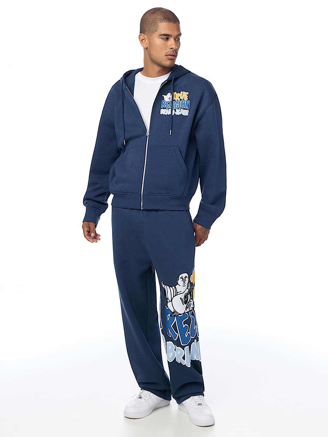 BUDDHA LOGO BOXY ZIP HOODIE