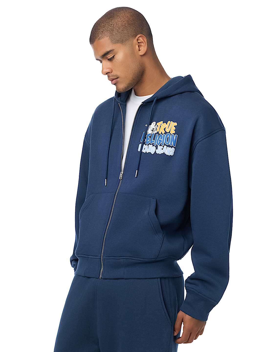 BUDDHA LOGO BOXY ZIP HOODIE