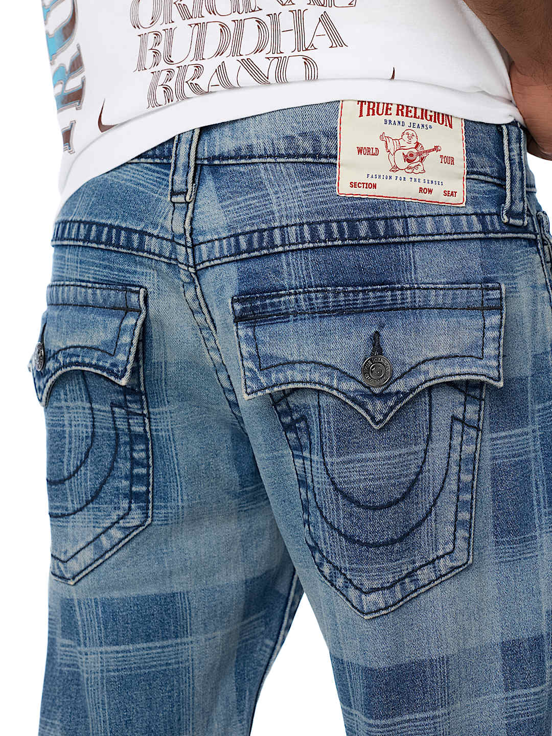 RICKY BIG T INDIGO PLAID FLAP STRAIGHT JEAN