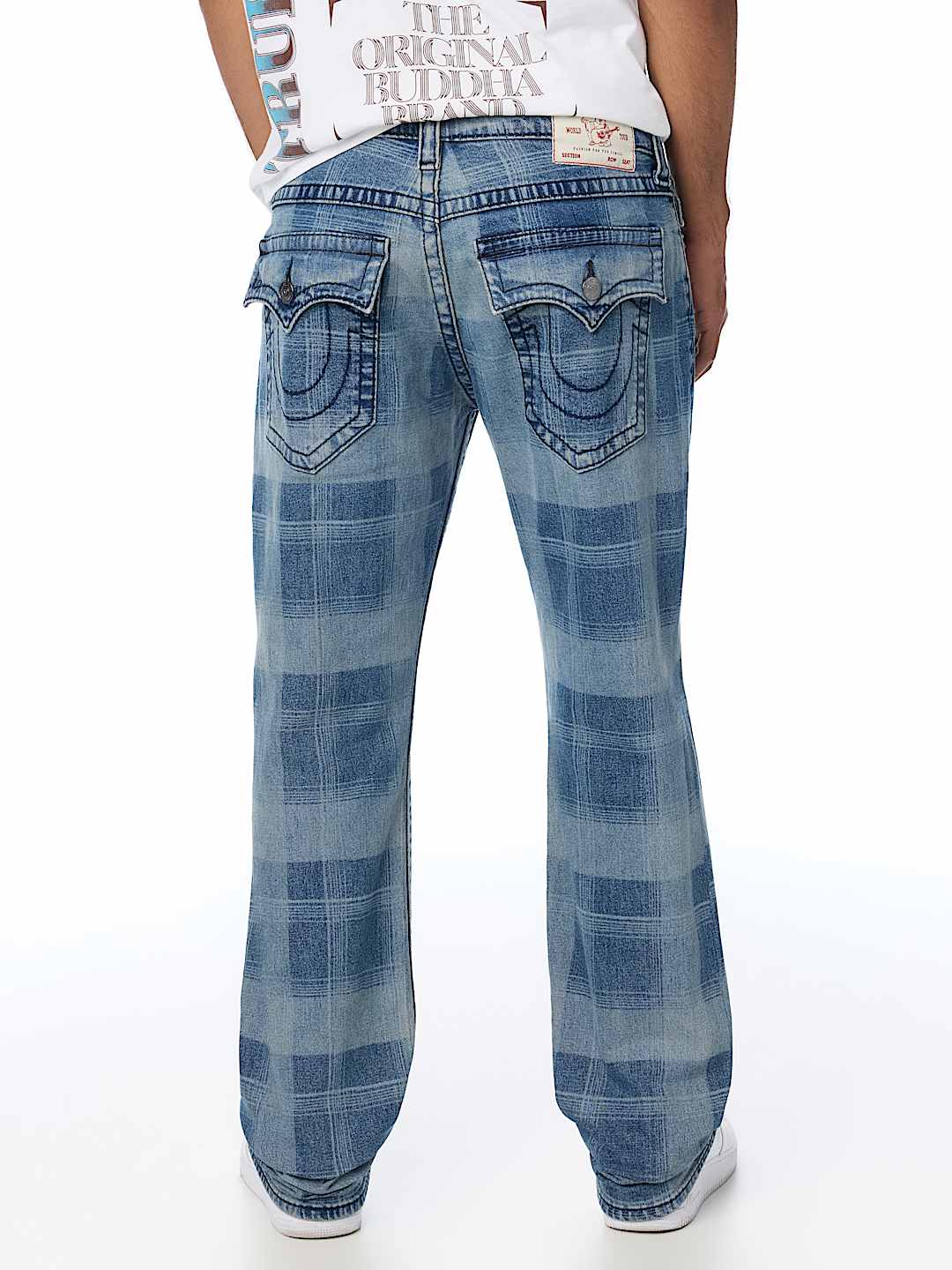 RICKY BIG T INDIGO PLAID FLAP STRAIGHT JEAN